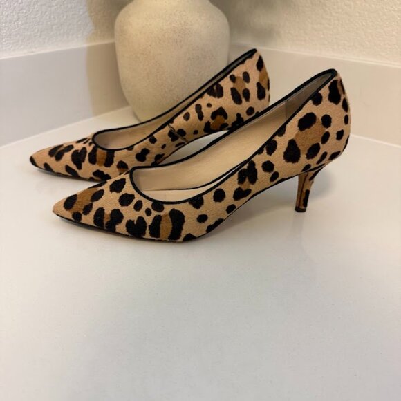 Cole Haan Bradshaw Leopard Calf Hair Pointed Toe Pumps – Size 7.5 - Picture 2 of 4